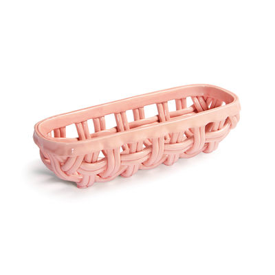 Tableware - Fruit Bowls & Centrepieces - Studs Bread basket - / L 30.5 cm - Ceramic by & klevering - Pink - Sandstone