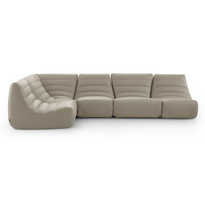 Canapé d'angle Beige Cuir Luxe Design Confort
