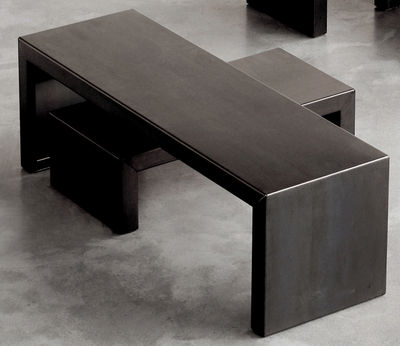 Furniture - Coffee Tables - Small Irony Coffee table by Zeus - L106 x H35 cm - Phosphated steel