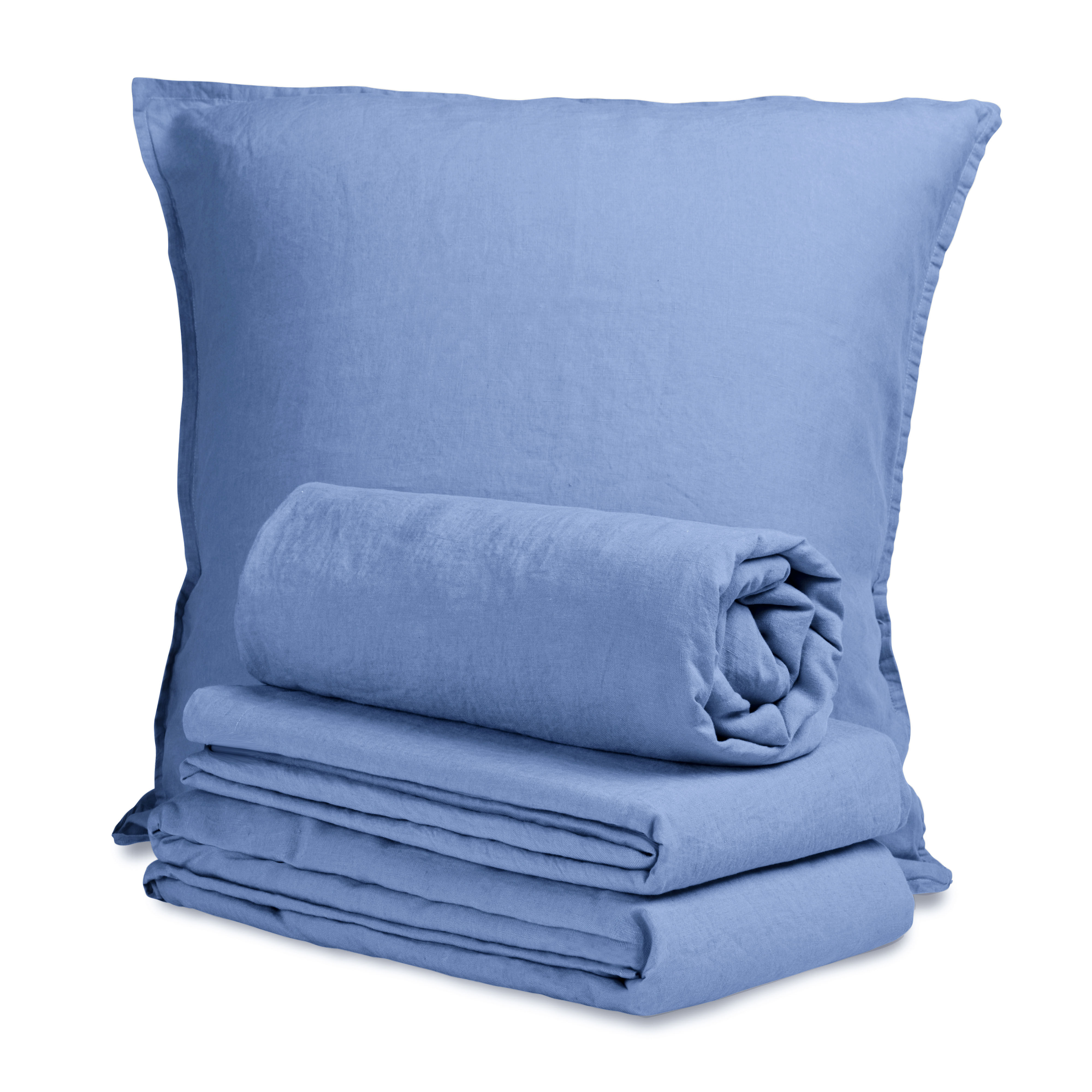 Drap-housse en coton 400 fils, 190 x 200 - 200 x 200 cm, bleu