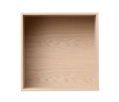 Furniture - Bookcases & Bookshelves - Mini Stacked 2.0 Shelf - / Medium carré 33x33 cm / Avec fond by Muuto - Oak - Oak veneer MDF