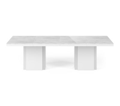 POP UP HOME - Table rectangulaire Katherine en Bois, MDF - Couleur Blanc - 161.34 x 161.34 x 76 cm -