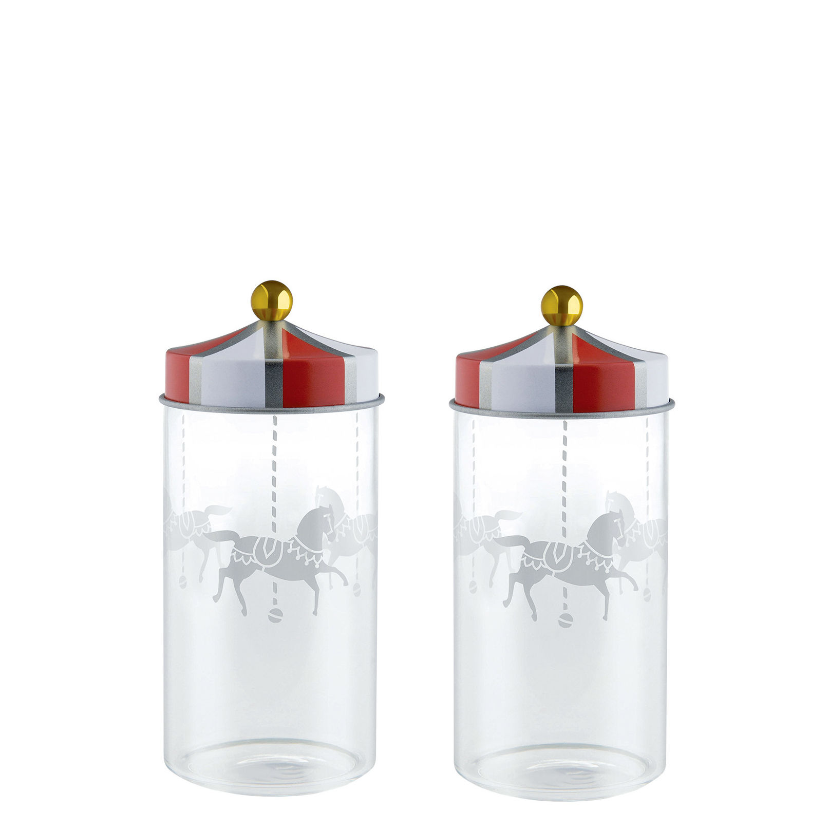 Alessi Circus Airtight jar - white red | Made In Design UK