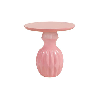 Arredamento - Tavolini  - Table d’appoint Talia - / Ø 52 x H 50 cm - Fibra di vetro di POPUS EDITIONS - Rosa - Fibra di vetro laccata