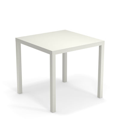 Outdoor - Tavoli  - Tavolo quadrato Nova - / Metallo - 80 x 80 cm di Emu - Bianco - Acciaio verniciato