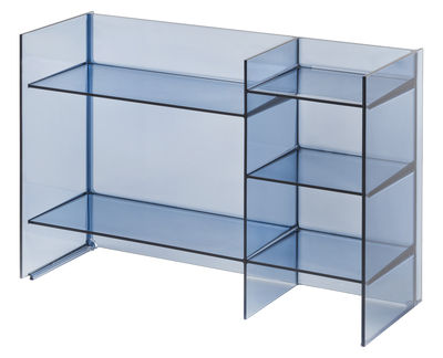 Möbel - Regale und Bücherregale - Sound-Rack Aufbewahrungsmöbel / L 75 cm x H 53 cm - Kartell - Nachtblau - PMMA
