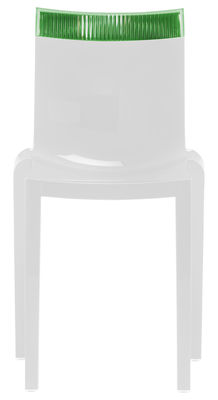 Mobilier - Chaises, fauteuils de salle à manger - Chaise empilable Hi Cut blanche / Polycarbonate - Kartell - Blanc laqué / vert - Polycarbonate