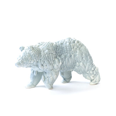 Interni - Oggetti déco - Figurina Orso Large - / Ceramica modellata 3D - L28 cm di Moustache - Grigio chiaro - Ceramica smaltata
