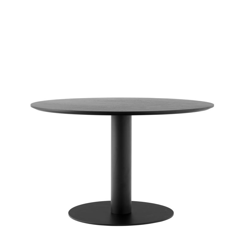 Furniture - Dining Tables - In Between SK12 Round table wood black / Central leg - Ø 120 - Oak - &tradition - Black stained oak / Black leg - Metal, Tinted oak wood
