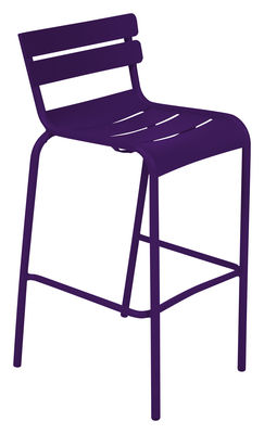 Life Style - Chaise de bar Luxembourg / H 80 cm - Aluminium - Fermob - Aubergine - Aluminium laqué