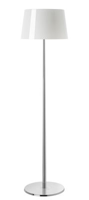 Lighting - Floor lamps - Lumière XXL Floor lamp - H 144 cm by Foscarini - White / aluminium leg - Blown glass, Polished aluminium