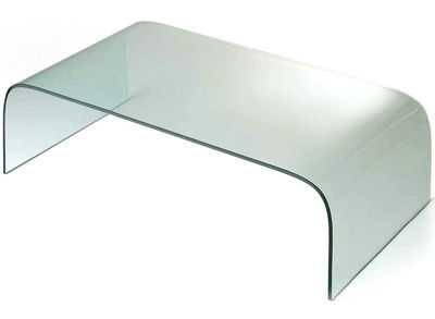 Furniture - Coffee Tables - Curvi 1 Coffee table - L 130 cm by Glas Italia - Transparent - H 36 cm - Glass