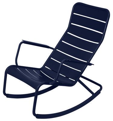 Fermob - Rocking chair Luxembourg en Métal, Aluminium laqué - Couleur Bleu - 69.5 x 94.35 x 92 cm - 