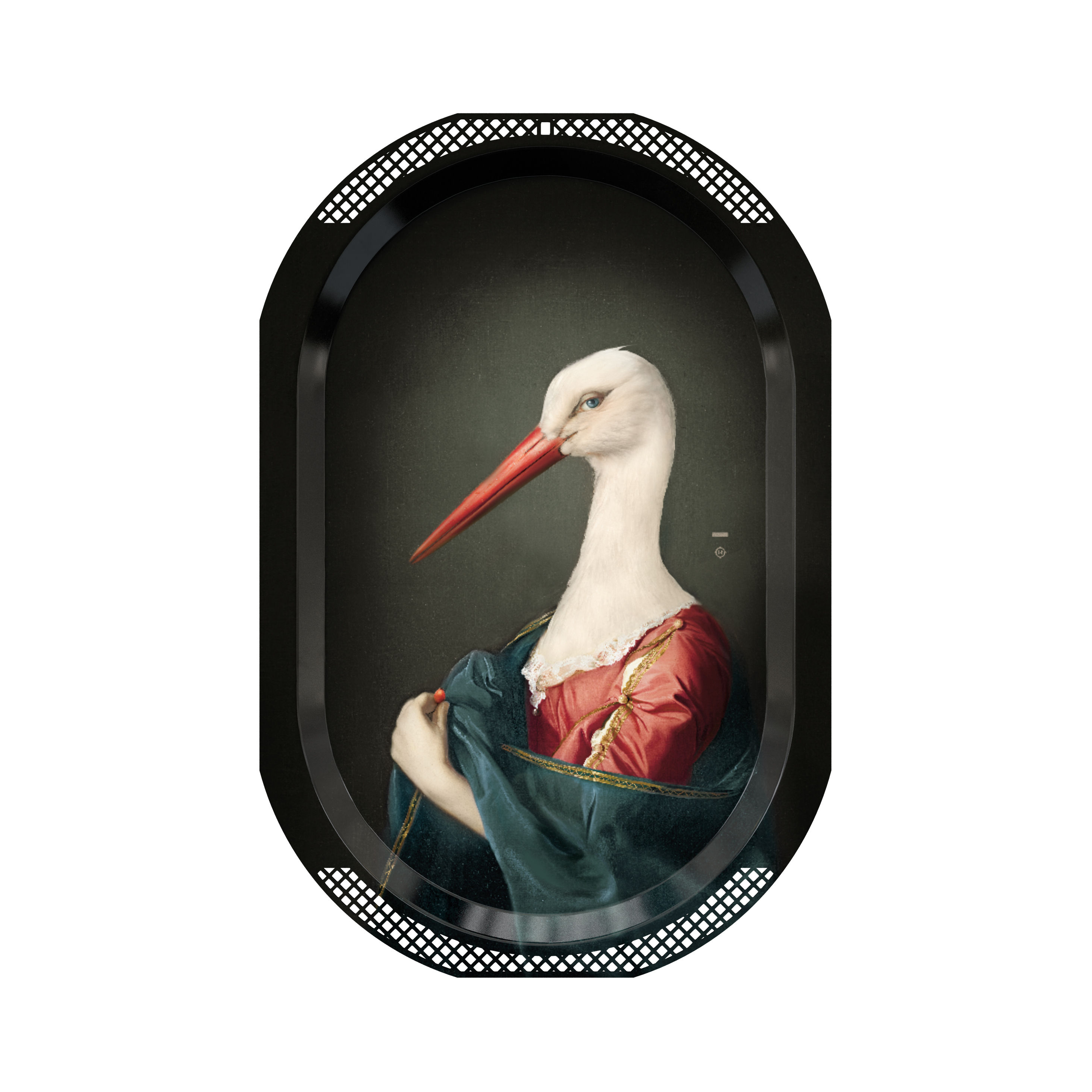 Tablett Madame la Cigogne von Ibride bunt Made In Design