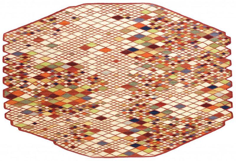 Arredamento - Tappeti  - Tappeto Losanges tessuto multicolore 165 x 245 cm - Nanimarquina - Multicolore - Lana