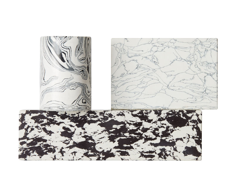 Décoration - Bougeoirs, photophores - Chandelier Swirl pierre blanc noir / Effet marbre - Tom Dixon - Noir & blanc - Pigments, Poudre de marbre recyclée, Résine