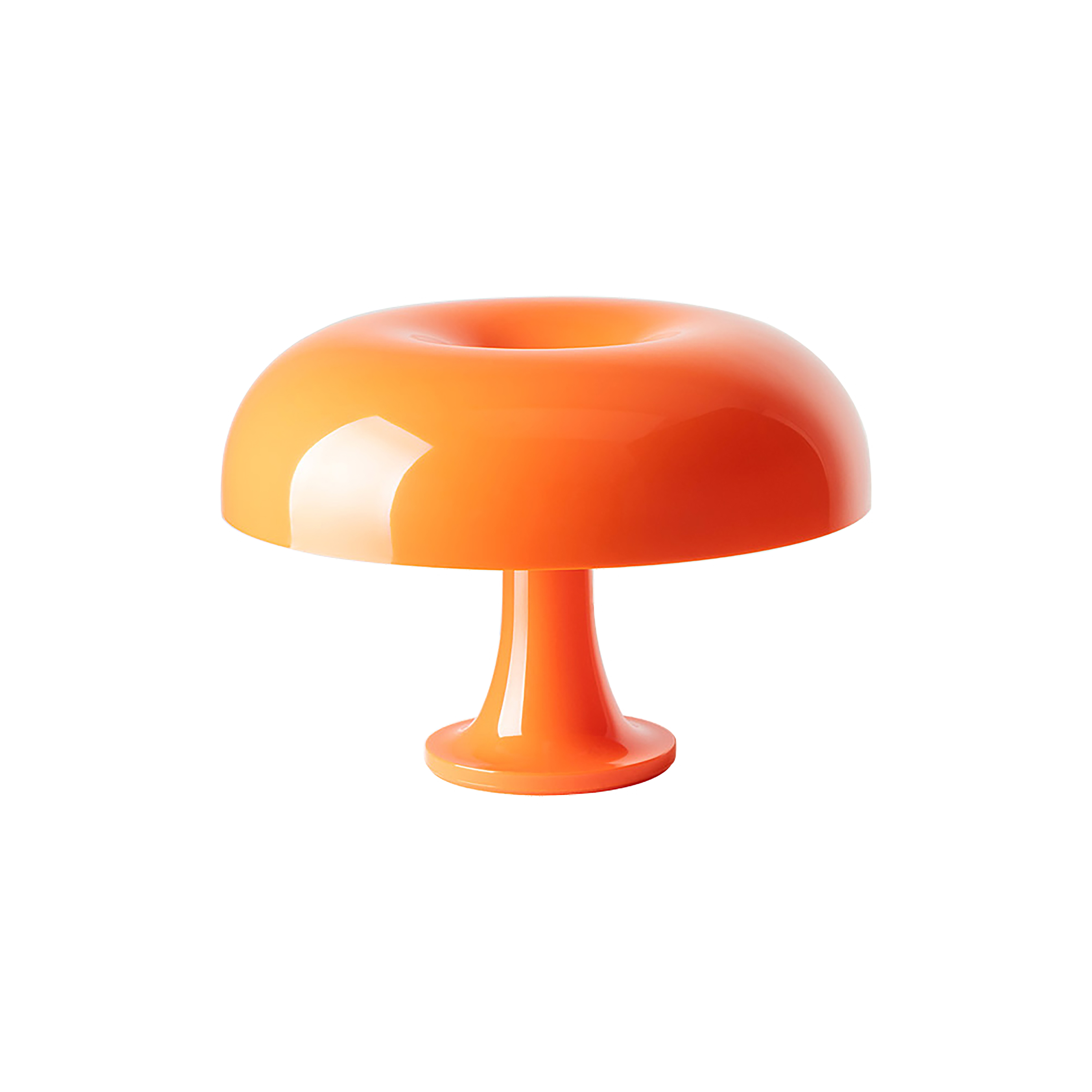 Lampe de table Nessino plastique orange / Ø 32 x H 23 cm - Réédition 1960s - Artemide