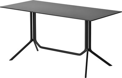 Kristalia - Table rectangulaire Poule en Métal, Stratifié - Couleur Noir - 150 x 70 x 75 cm - Design