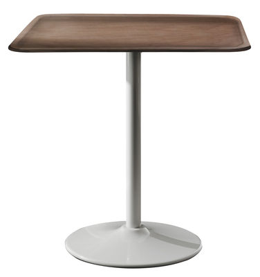 Outdoor - Tavoli  - Tavolo quadrato Pipe - 71 x 71 cm di Magis - Bianco / Faggio naturale - Acciaio, Multistrato di faggio