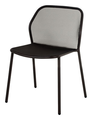 Mobilier - Chaises, fauteuils de salle à manger - Chaise empilable Darwin / Métal - Emu - Noir - Acier verni
