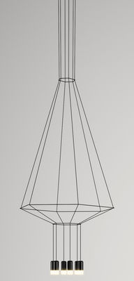 Lighting - Pendant Lighting - Wireflow Pendant by Vibia - Black - Fabric, Glass, Lacquered metal, Teflon
