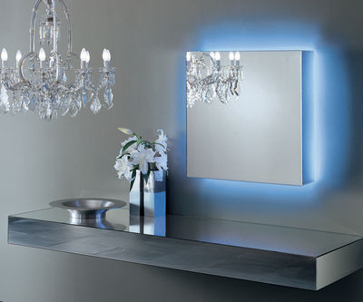 Möbel - Spiegel - I Massi Spiegel leuchtend mit integrierter Beleuchtung - Glas Italia - Quadratisch - Glas