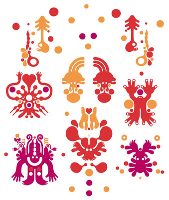 Dekoration - Stickers und Tapeten - Monster Forest Red Sticker - Domestic - Rot - Vinyl