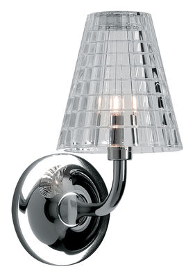 Illuminazione - Lampade da parete - Applique Flow di Fabbian - Trasparente - Metallo cromato, Vetro