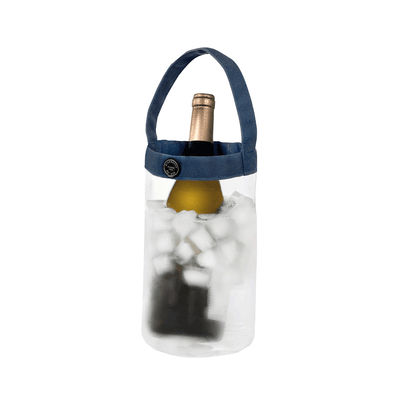 Tableware - Wine Accessories - Easy Fresh Crystal Bottle cooler - / Carry bag by L'Atelier du Vin - Transparent / Blue - Polyester cloth, PVC