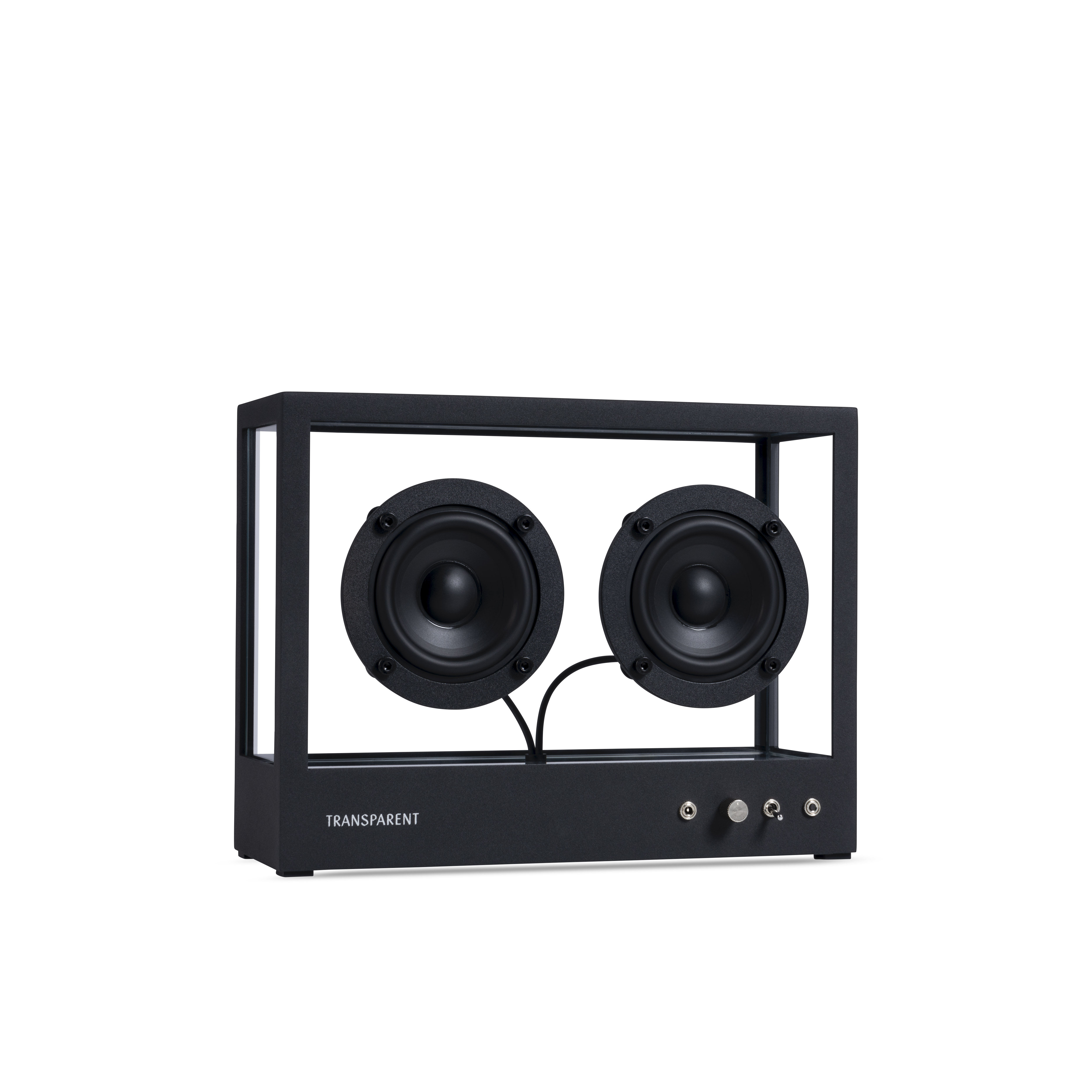 Enceinte Small / L 26 x H 20 cm - Verre trempé - Transparent Speaker noir/transparent en verre