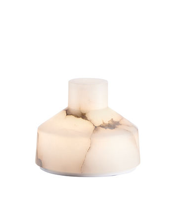 Image of Lampada senza fili Alabast Small - LED - / H 11 cm - Alabastro OUTDOOR di Carpyen - Bianco - Pietra