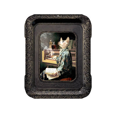 Tisch und Küche - Tabletts und Servierplatten - Visconti Lazy Victoire Tablett / Bild - H 45 cm - Ibride - Mehrfarbig - massive Press-Spanplatte