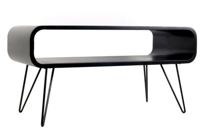 Arredamento - Tavolini  - Tavolino basso Metro Coffee / L 90 x H 45 cm - XL Boom - Nero / Gamba nera - Legno, Metallo