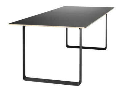 Arredamento - Mobili da ufficio - Tavolo rettangolare 70-70 - - L 170 cm di Muuto - Nero - Alluminio, Compensato, Linoleum