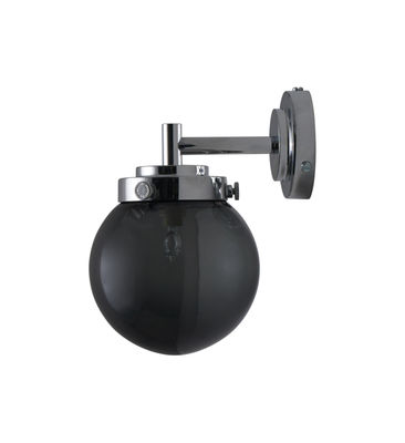 Illuminazione - Lampade da parete - Applique Mini Globe - / Ø 12 cm - Vetro soffiato di Original BTC - Vetro antracite / Cromato - Cromo lucidato, vetro soffiato