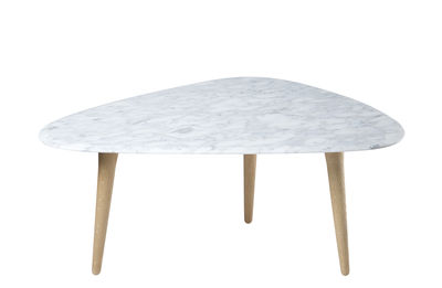 Furniture - Coffee Tables - Small Coffee table - / Marble - 85 x 53 cm by RED Edition - White marble / Oak - Marble, Solid oak