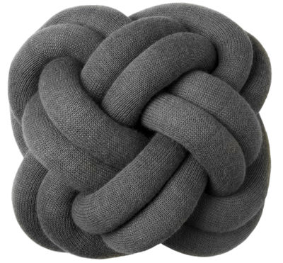 Decoration - Cushions & Poufs - Knot Cushion by Design House Stockholm - Dark grey - Acrylic, Wool
