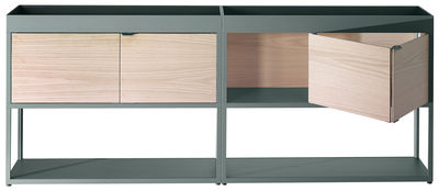 Furniture - Dressers & Storage Units - New Order Dresser by Hay - Green / Natural oak doors - Natural oak, Painted aluminium