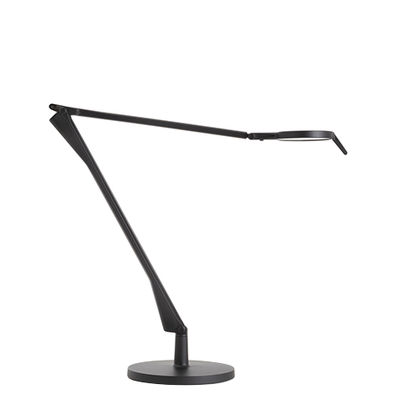 Luminaire - Lampes de table - Lampe de table Aledin TEC / LED - Diffuseur plat / Version mate - Kartell - Noir mat - Aluminium anodisé, Polycarbonate