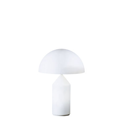 Luminaire - Lampes de table - Lampe de table Atollo Small Verre / H 35 cm / Vico Magistretti, 1977 - O luce - Blanc opalin - Verre soufflé de Murano