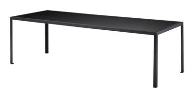 Möbel - Tische - Tavolo rechteckiger Tisch - rechteckig - L 180 cm - Zeus - Schwarz - 180 x 90 cm - bemalter Stahl, Linoleum