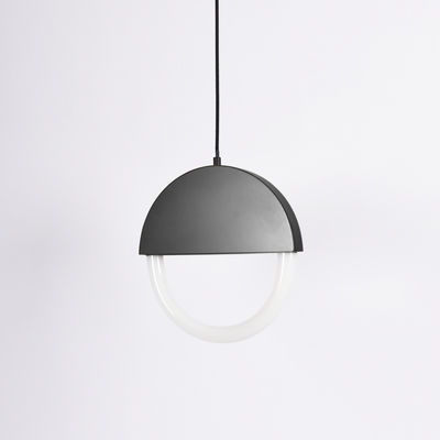 Illuminazione - Lampadari - Sospensione Percent LED - / Ø 30 cm - Forma appiattita di ENOstudio - Noir - Acciaio verniciato, Vetro