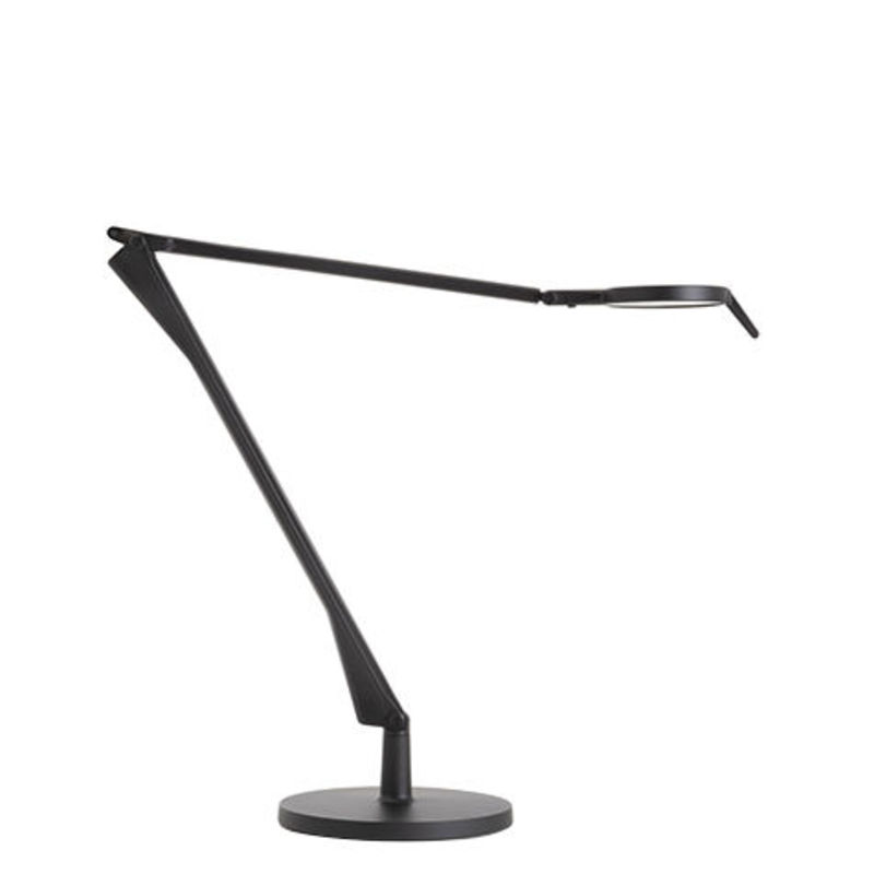 Lighting - Table Lamps - Aledin TEC LED Table lamp plastic material black / LED - Flat diffuser / Matt version - Kartell - Matt black - Anodized aluminium, Polycarbonate