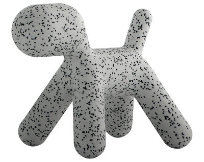 Furniture - Kids Furniture - Puppy Large Children's chair - / Large - L 69 cm by Magis - White / Black mottled - roto-moulded polyhene