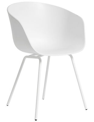 Arredamento - Sedie  - Poltrona About a chair AAC26 / Plastica & gambe Metallo - Hay - Bianco / Gambe metallo bianco - Acciaio termolaccato, Polipropilene