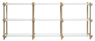 Möbel - Regale und Bücherregale - Woody low Regal B 75,5 cm x H 85,5 cm - Hay - Eiche natur - weiß - B 75,5 cm x H 85,5 cm - lackierter Stahl, massive Eiche