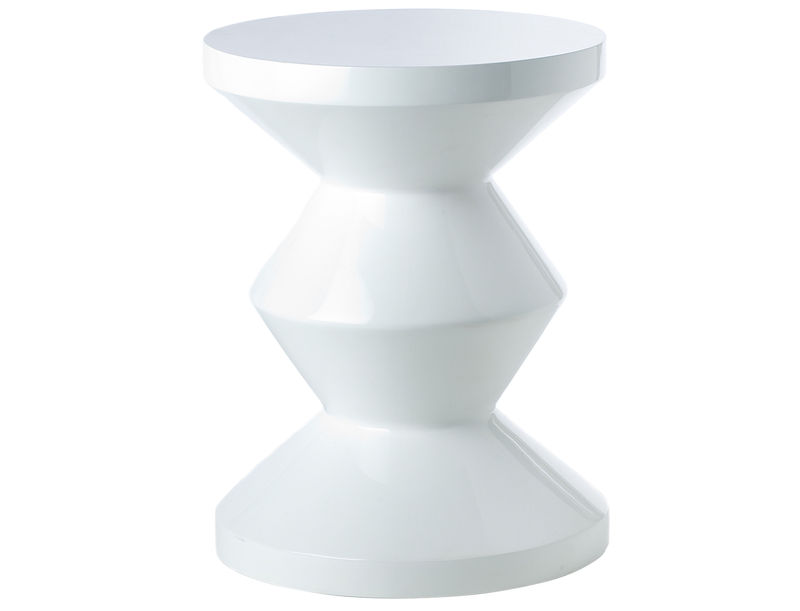 Möbel - Hocker - Hocker Zig Zag plastikmaterial weiß - Pols Potten - Weiß - lackiertes Polyester