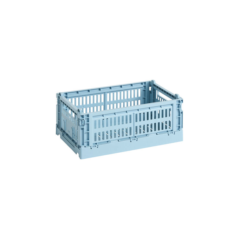 Dekoration - Für Kinder - Korb Colour Crate plastikmaterial blau Small / 17 x 26,5 cm - Recycelt - Hay - Hellblau - Recyceltes Polypropylen