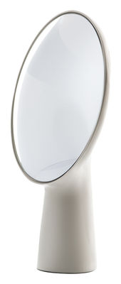 Mobilier - Miroirs - Miroir à poser Cyclope / H 46,5 cm - Moustache - Écru - Terre cuite émaillée
