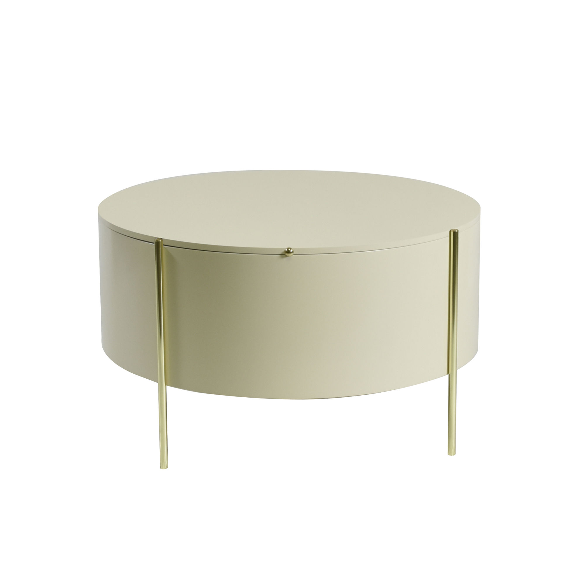Table basse Embore / Coffre de rangement - Ø 80 x H 45 cm - ENOstudio beige en bois